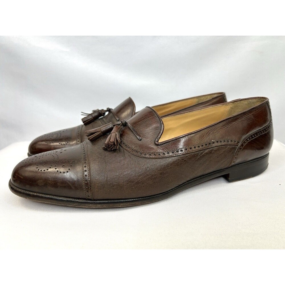 Mezlan Men's Brown Havana Tassel Cap Toe Loafer Shoes 13 M - Picture 5 of 10